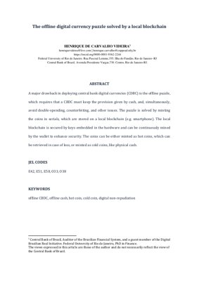 PDF文檔封面 - 基於本地區塊鏈技術嘅離線數字貨幣解決方案